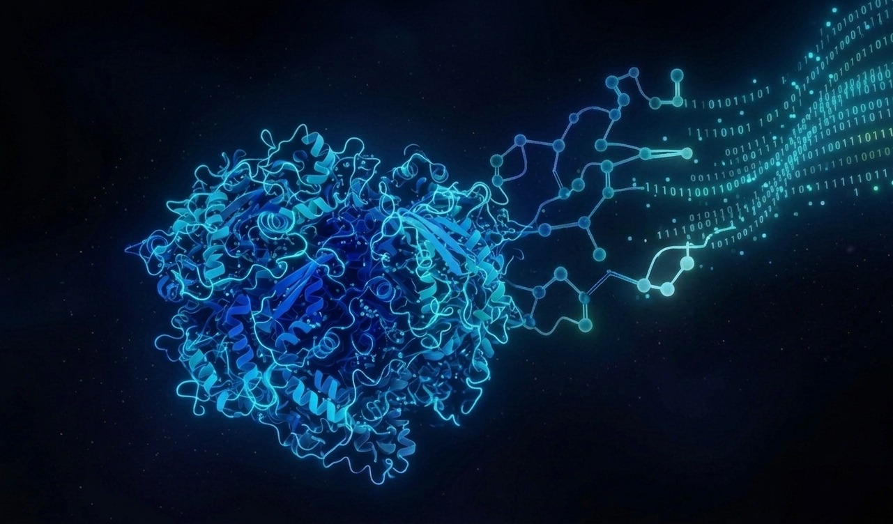 BioAI protein structure merging with digital data streams